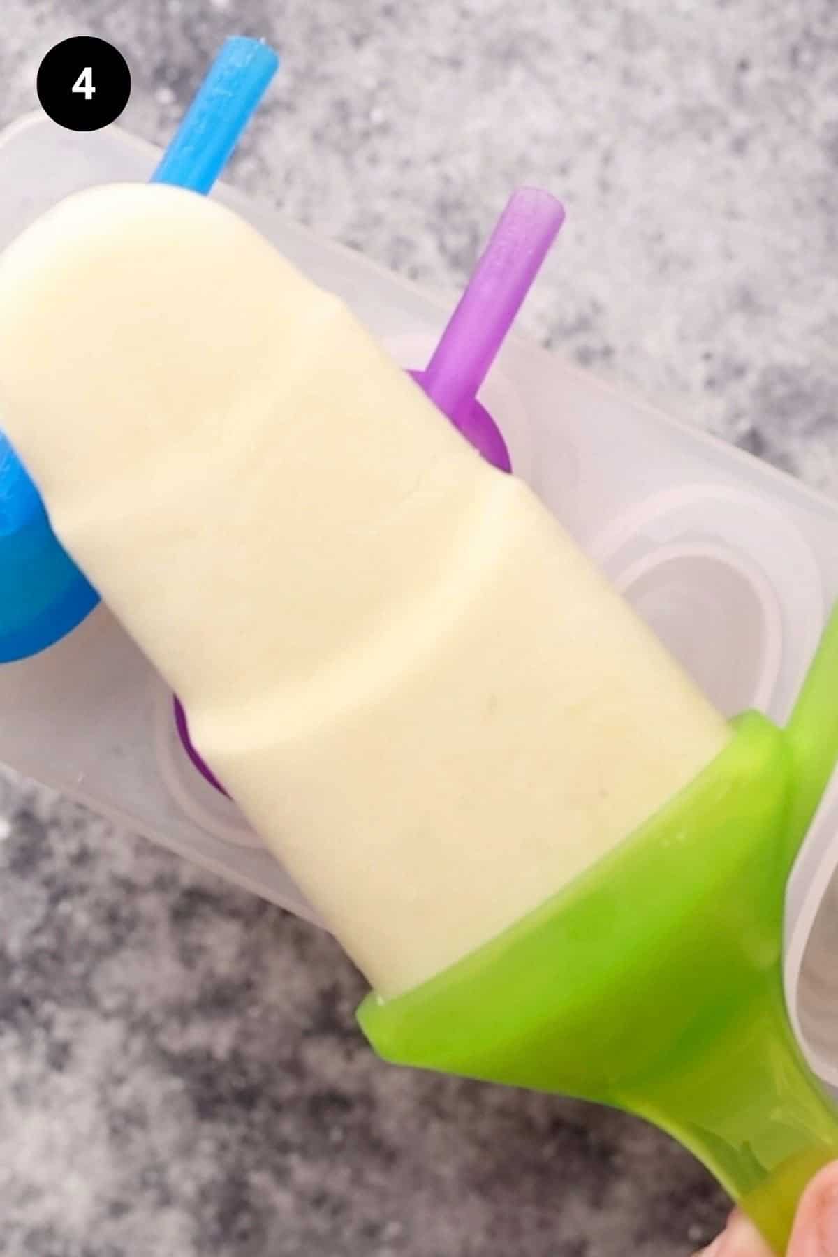 Ice blocks being removed from the mould.