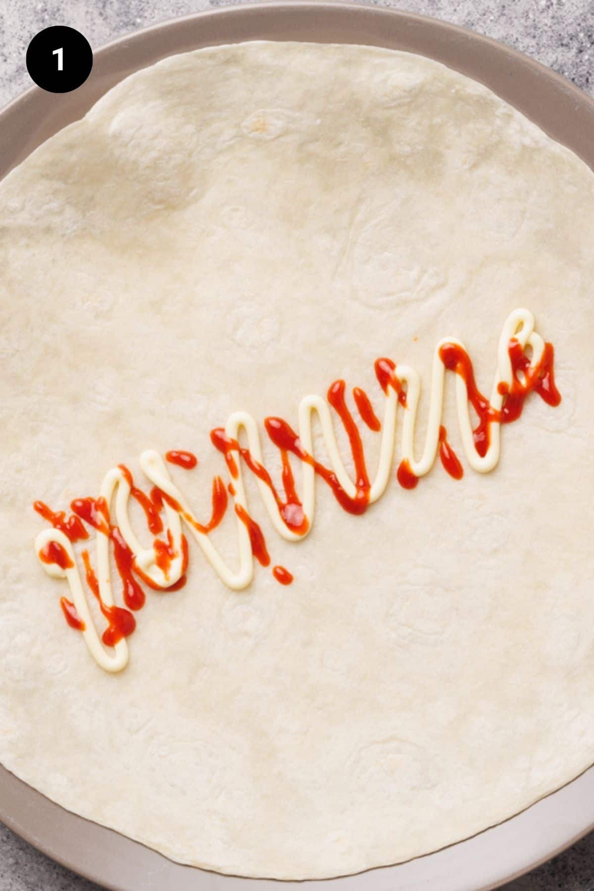Sauces added to wrap.