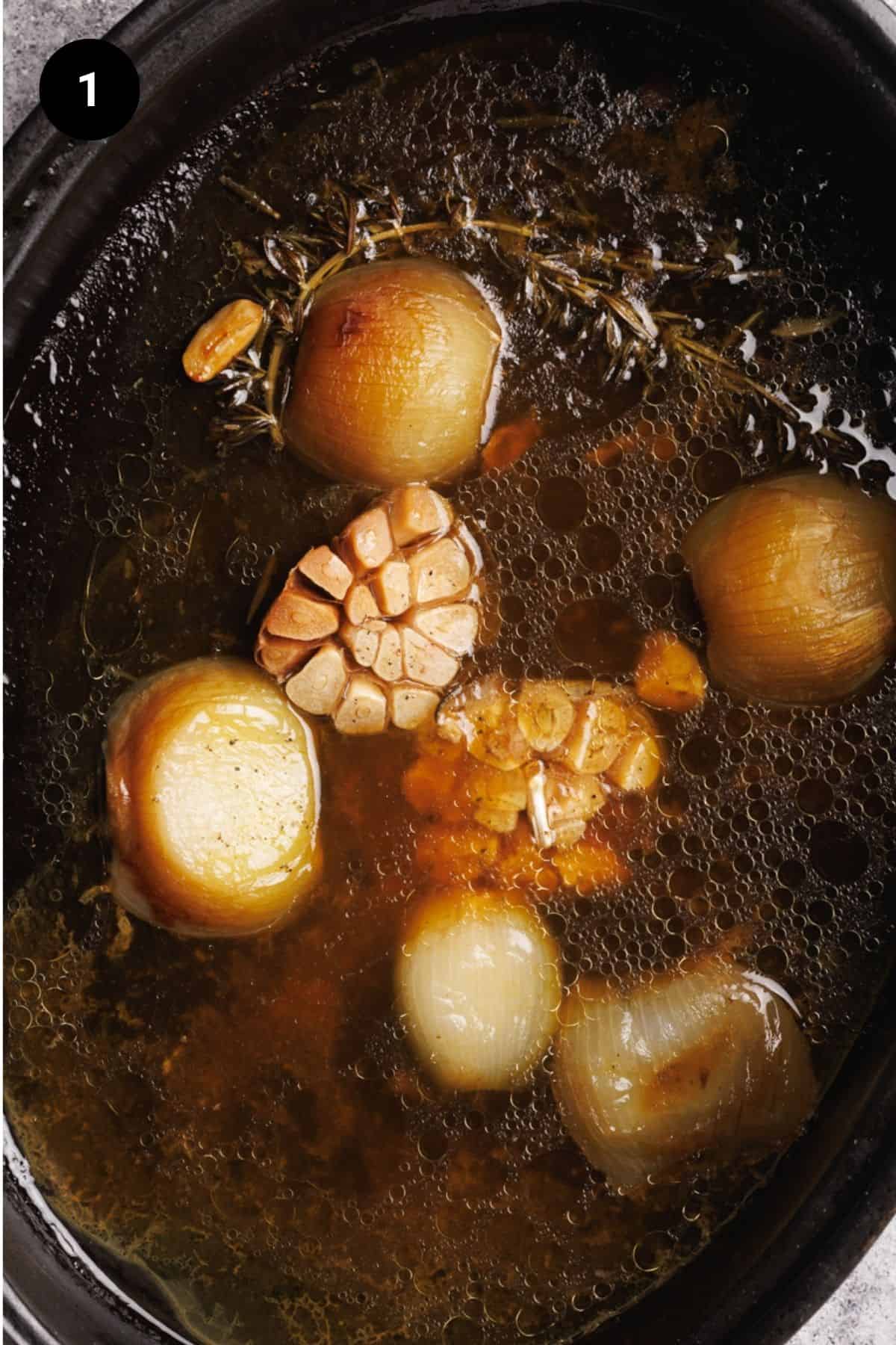 Leftover roast juices.