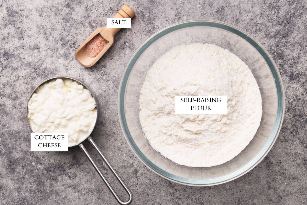Ingredients laid out to make flatbreads.