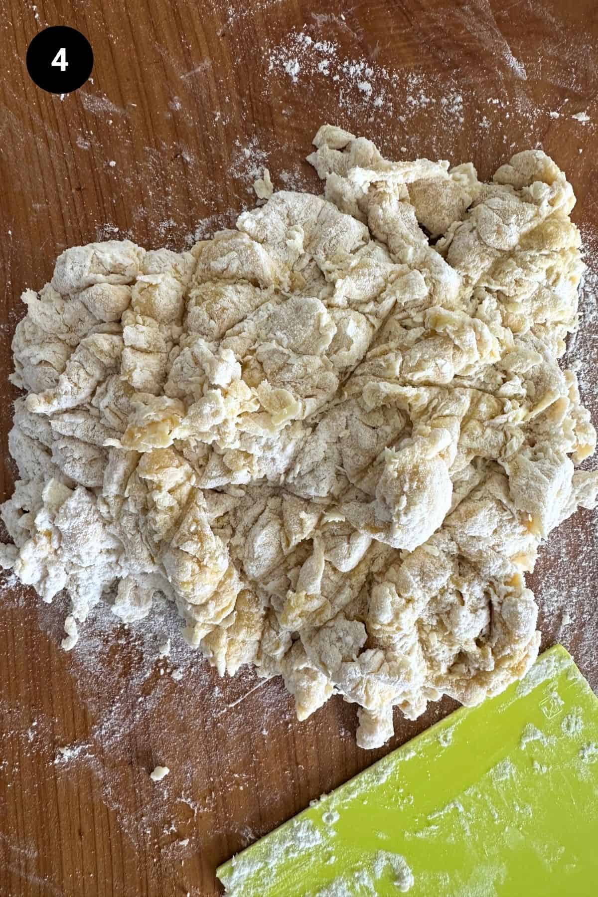 Shaggy dough on wooden bench.